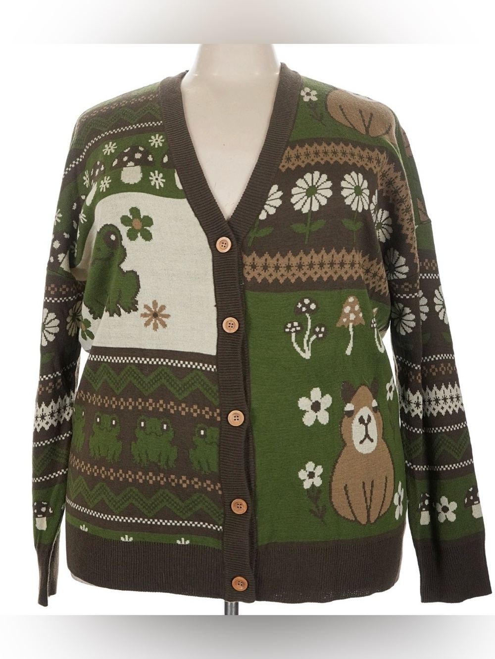 Frog and Capybara Cardigan